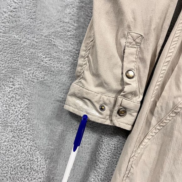 Duluth Trading Breezeshooter Shirt Dress M Ripstop Roll Tab Snaps Beige - Picture 3 of 9